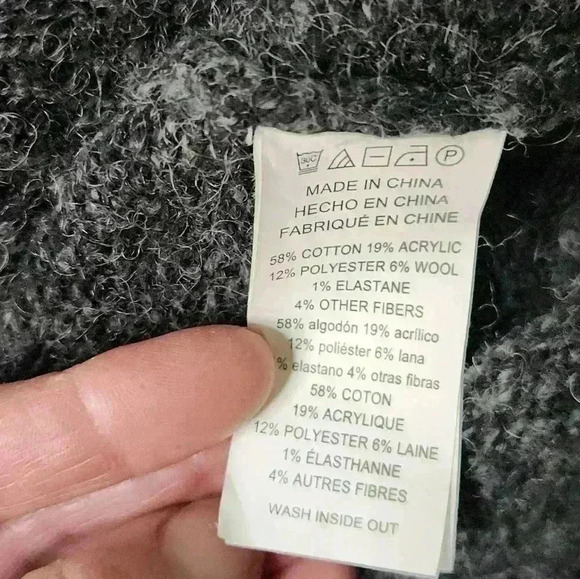 Michael Kors gray oversized cotton polyester wool turtleneck sweater 2 xl - Picture 8 of 10